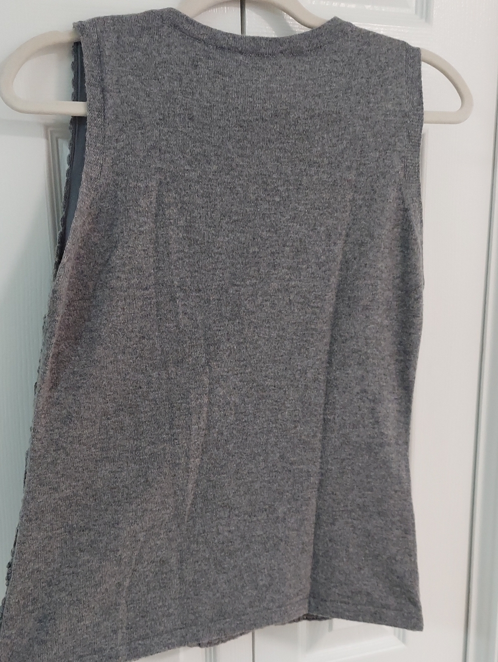 ESCADA Sweater, Med, Wool Blend Vest, Open Knit Front Lined, Cashmere Back - Picture 9 of 13